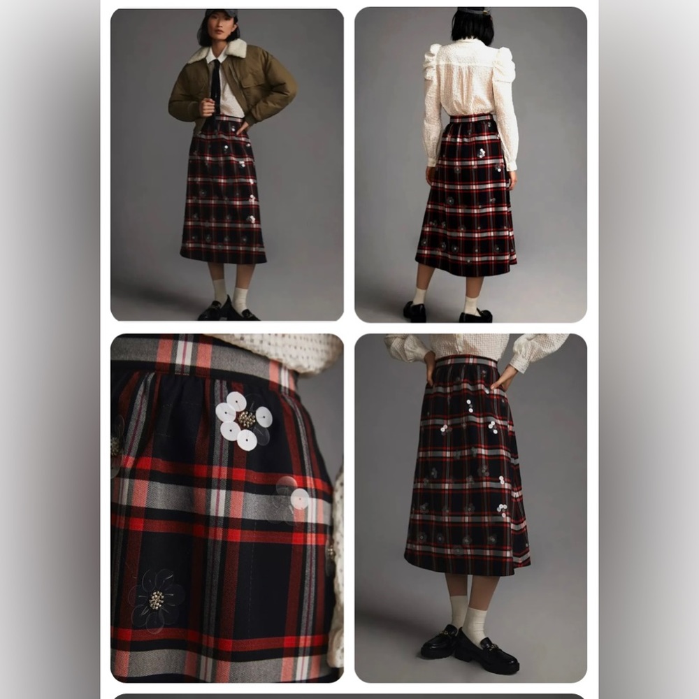 Anthropologie Maeve Plaid Skirt, Size 4
